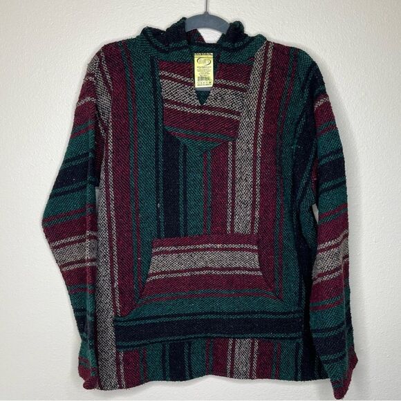 Franks Textiles Mexican Baja Drug Rug Surf Poncho Hoodie Adult Large Unisex - Picture 12 of 12